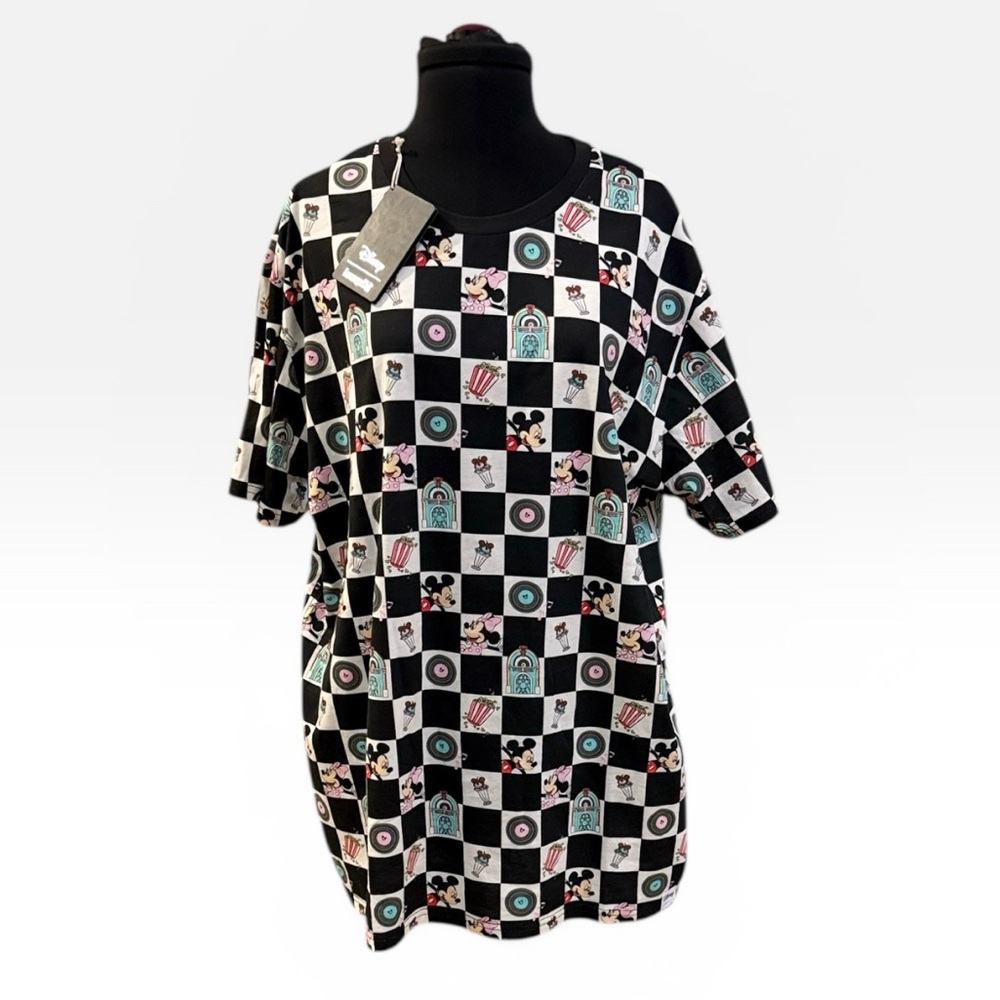 Disney Loungefly Checkered Mickey Short Sleeve Tee
